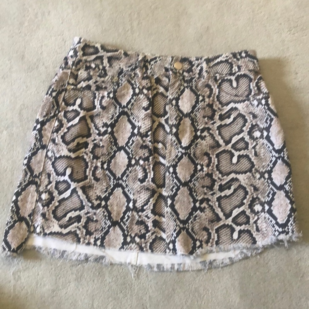 Zara snake denim skirt
